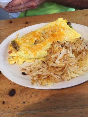 Best breakfast ever  Marble rye with home jams Omelet w/home made Fry's & coffee