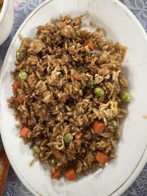 Under cooked Mushroom Fried Rice.