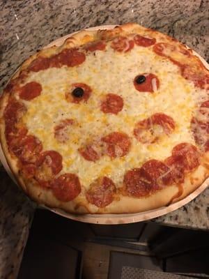 Jack-o-lantern Pizza $7, great value and fun for the family