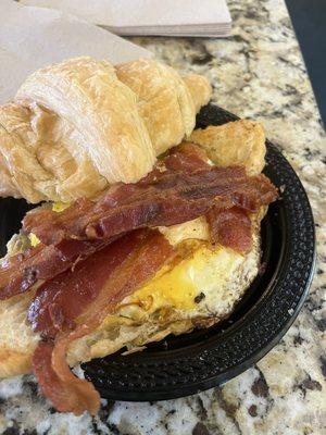 Bacon, Meat, Egg, and Cheese Breakfast Sandwich