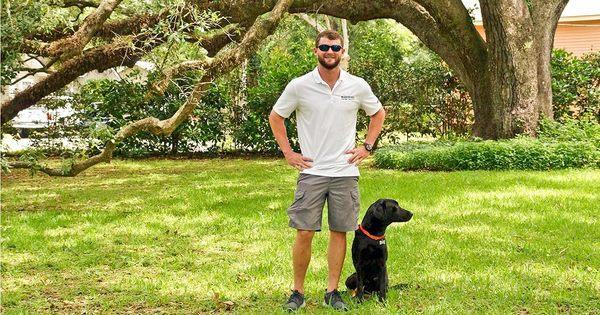 Owner Marshall Hoffman with Ziggy.