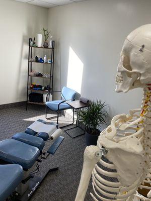 Office mascot(George), checking out all the cool treatment tools across the room.