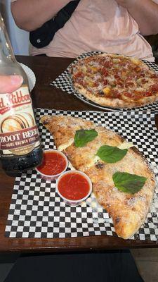 Calzone and hot honey pie