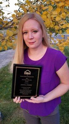 We're very proud of Crystal Fiedler! She earned the 2017 Montana Building Industry Association's Associate Member of the year!!