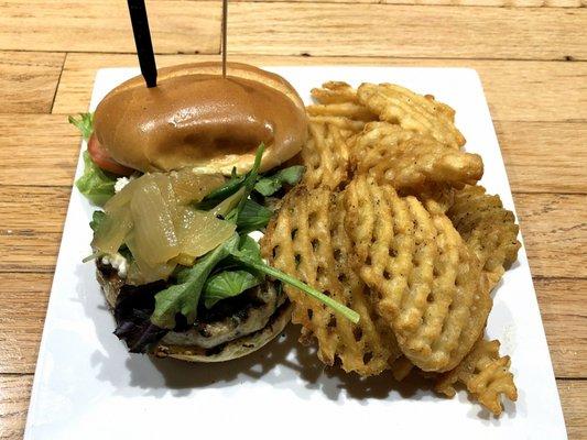 Turkey Burger with Waffle Fries