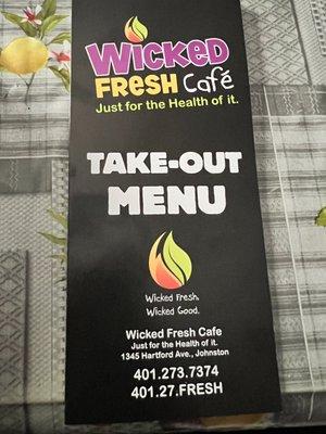 Takeout menu