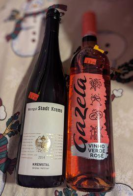 Two foreign wines that I purchased at closeout prices.