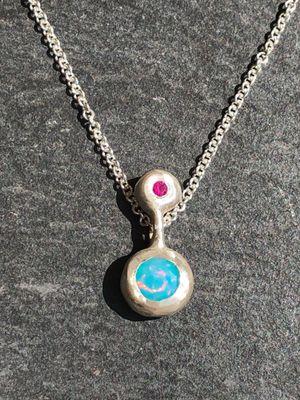 Opal and Ruby Necklace