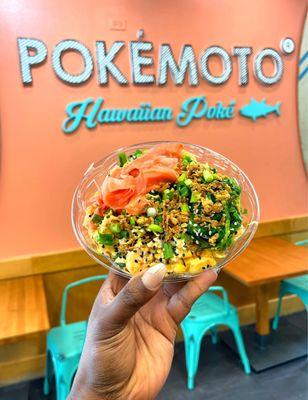 Poké Bowl with shrimp and lobster salad.