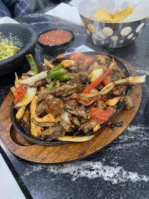 Fajitas. Chicken and steak.