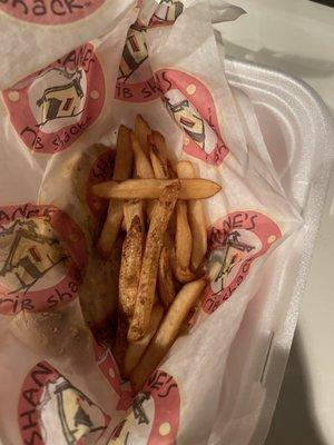 This is what I received as my side of fries To-go. This is a great place to go if you are vegan or on keto!