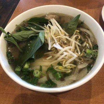 Small fresh noodles pho with meatballs