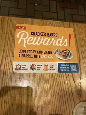 CB rewards on table