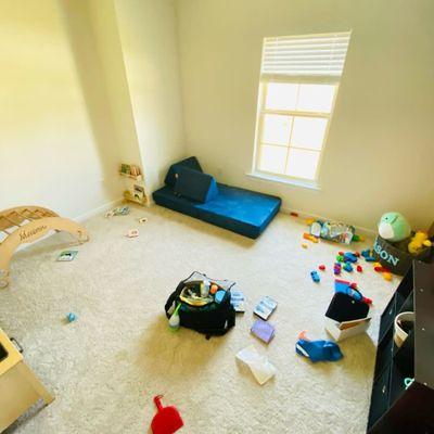 Toy room before a standard cleaning.