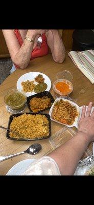 Chow Mein, Butter Chicken, Chicken Biryaani Rice, Lamb Saag