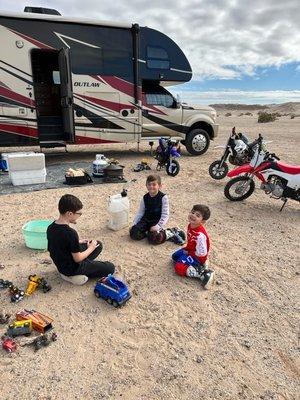 My Two boys and their friend ready to ride thanks to OC diesel!!