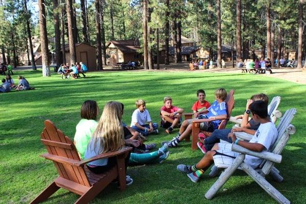 Small group discussion at the Middle School retreat.