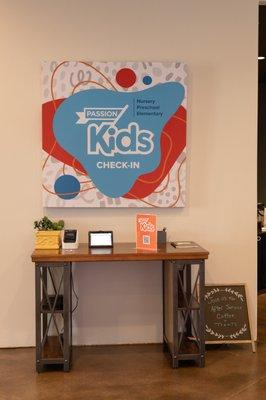 Do you have children? Find the worker at our Kids Check-In desk, and they'll help you check them in for kids' ministry  here!