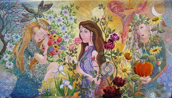 Seasonal Sisters, quilted by Gail Thomas.