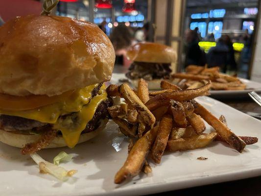 Cheeseburger with local Barker beef and house made fries