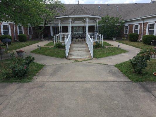 Enclosed courtyard, home to lots of turtles!