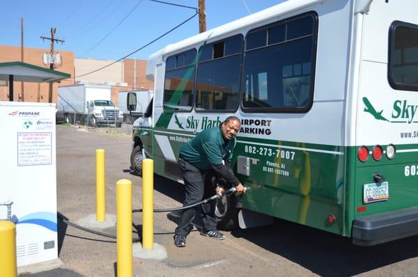 Our drivers love the convienence of being able to fill up on the lot.  They fill up quickly and get back on the road.