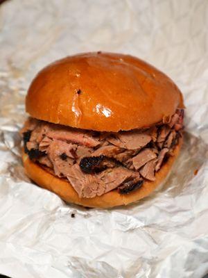 Chopped brisket sandwich @tiffhuangry