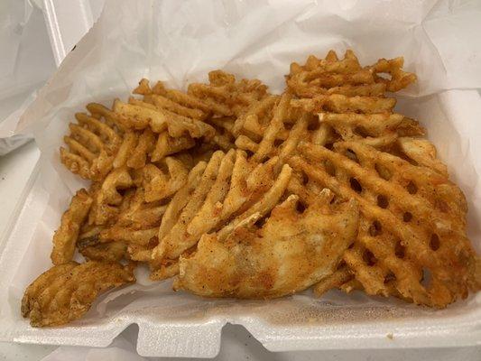 Waffle fries - always crunchy and delicious!