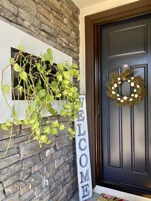 My plant feature placed beautifully in my front porch!