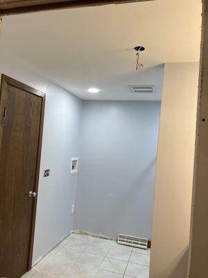 Venting added,new additional lighting and plumbing installed for 1st floor laundry room