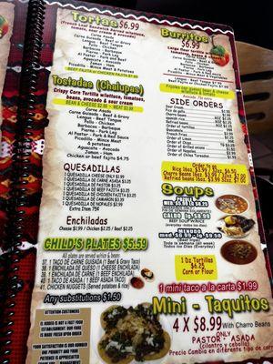 Torras, burritos, child's plates and soups