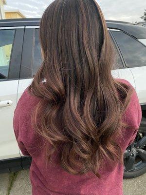 Partial highlight and chestnut brown toner by Cindy