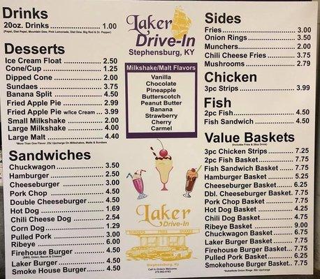 New updated menu!