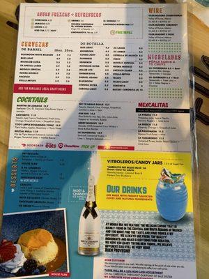 Drink menu