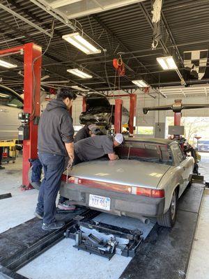 Our elderly sports car with Chevy engine.