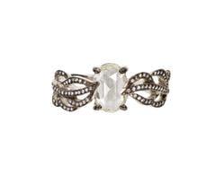 rose cut diamond feather ring