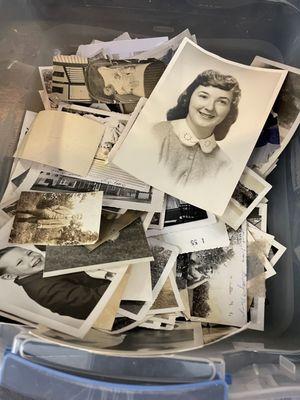 A bucket of old photos