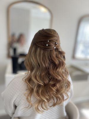 Half up half down bridal trial