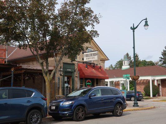 A corner storefront.