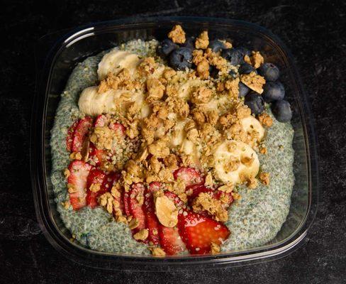 Try our Blue Majik Spirulina Chia Pudding Superfood Bowl. Get  fast and healthy food in San Diego, CA, at Freedom Bowls.