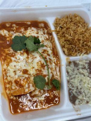 Chicken enchiladas to go!