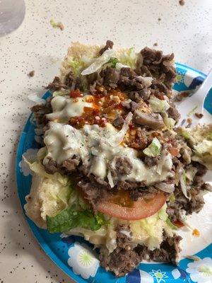 Fully loaded cheesesteak