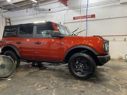 Fully detailed and windshield coating protection on this new Bronco