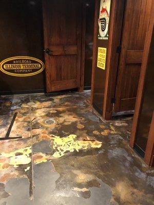 Flooring in the Women's bathroom