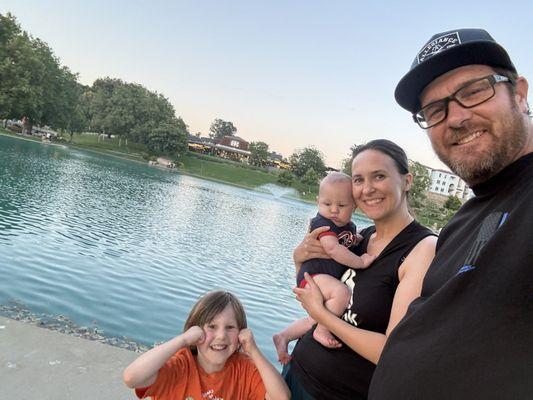 Family at the pond