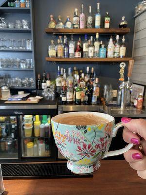 Coffee served in beautiful cup