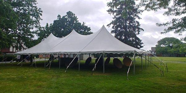 Graduation tent setup for nearly 600 people.