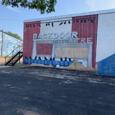 Painted theater scene for Backdoor Theatre.