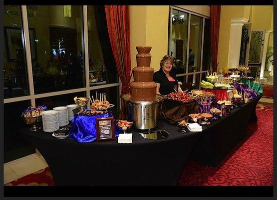 Chocolate Fountain - Catered dessert table