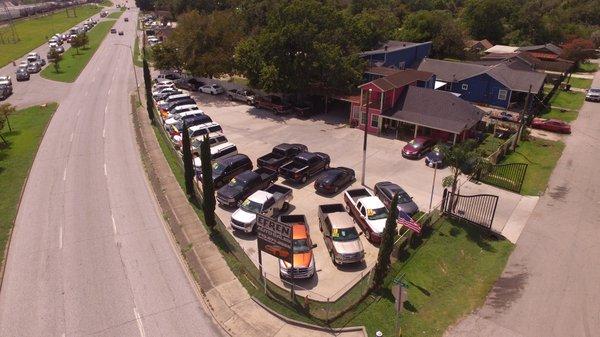 Car lot view.